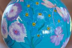 Blauwe vaas € 200 hoogte 37 cm opening hals 19 cm